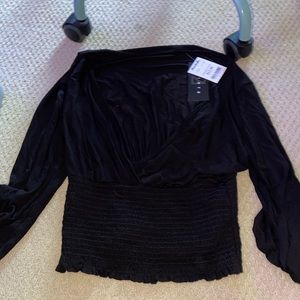 Black long sleeve v neck